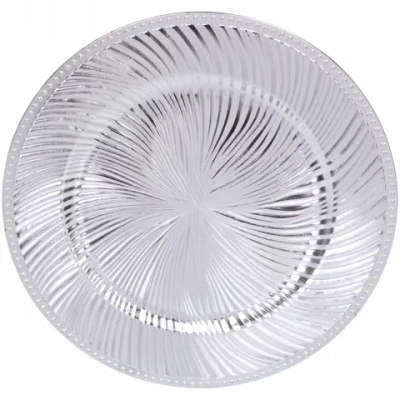 Блюдо для сервировки пластиковое 33см «Магия ветра» серебро