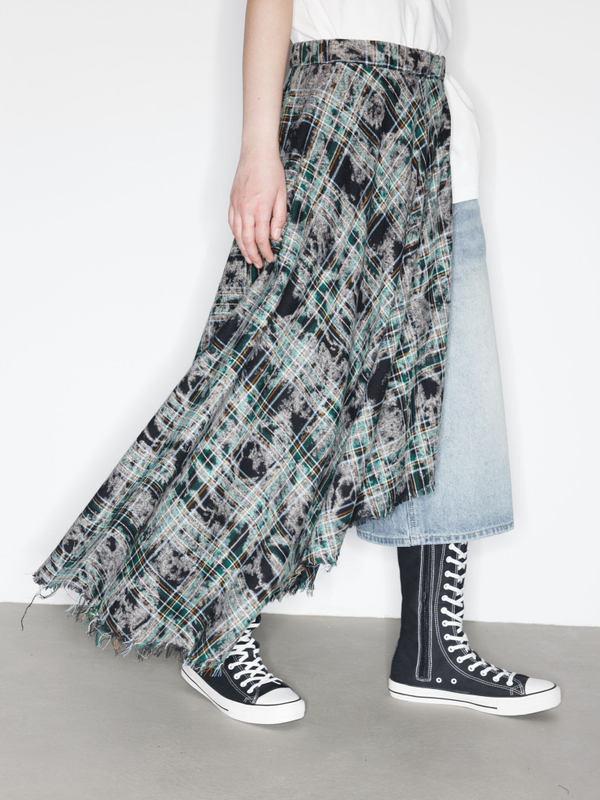 Юбка-килт Grunge, черно-зеленая