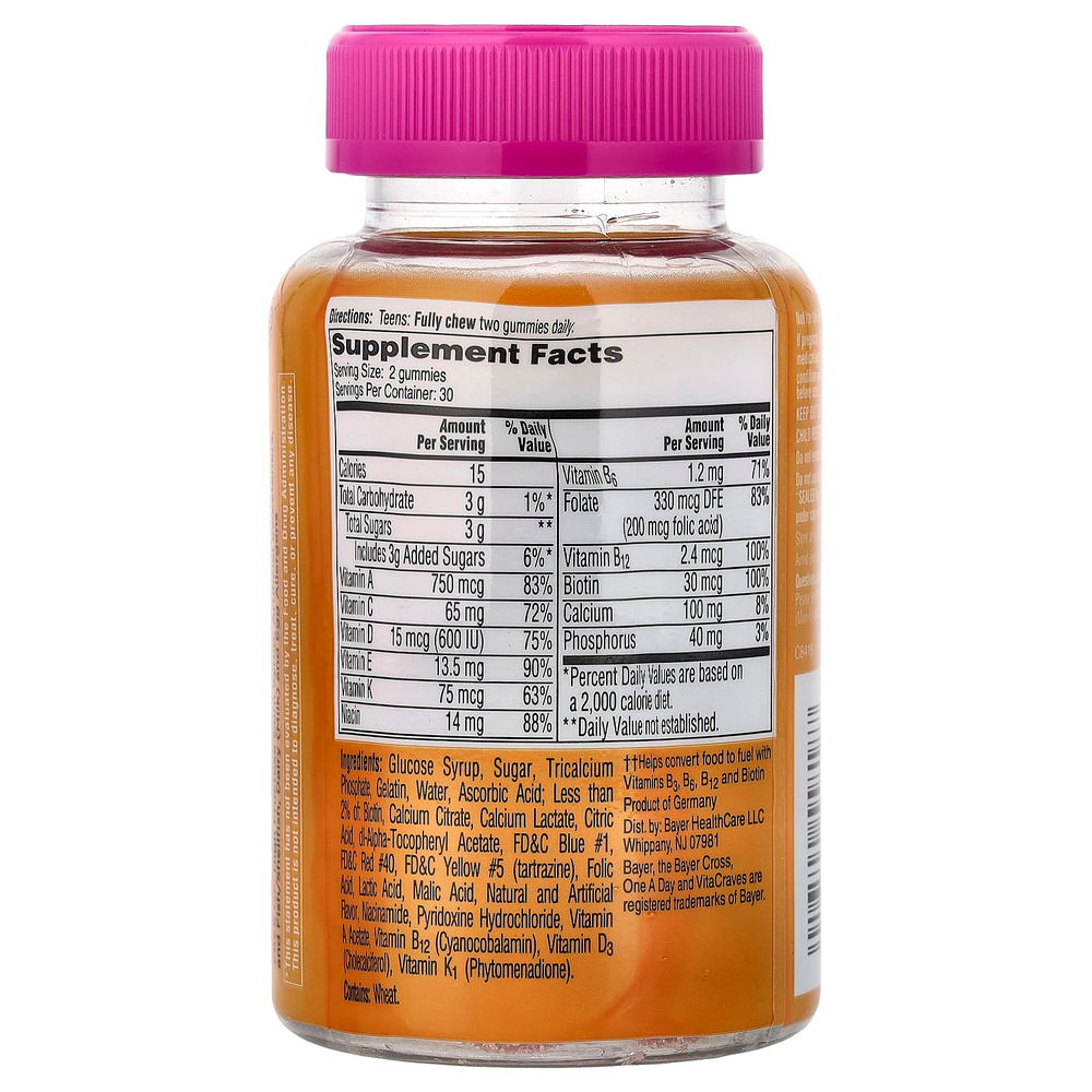One-A-Day, For Her, подростковые жевательные таблетки VitaCraves®, 60 жевательных конфет
