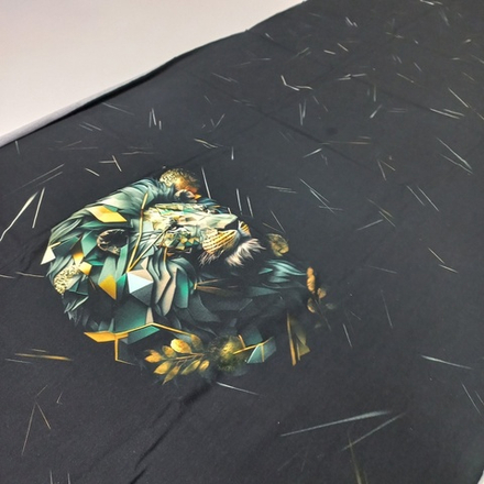 Кулирка с лайкрой Купон Лев 80 см.