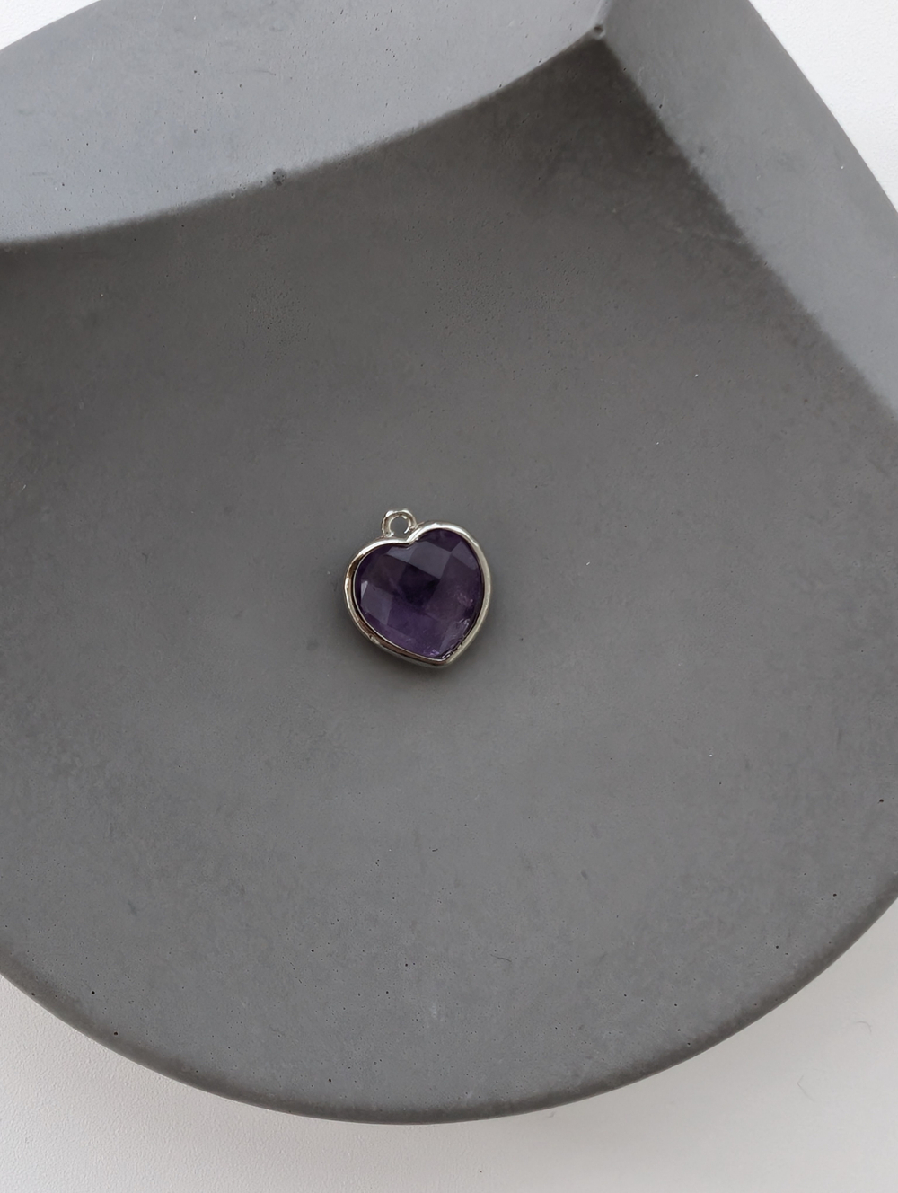 Подвеска сердце аметист, 13мм
