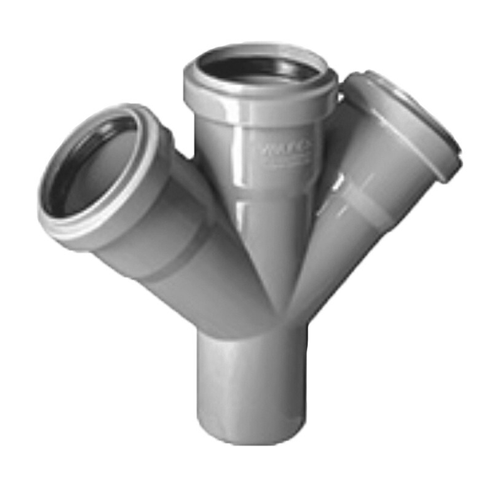 Крестовина ПП (полипропилен) для канализации косая 45гр. 50- 50- 50, Valfex
