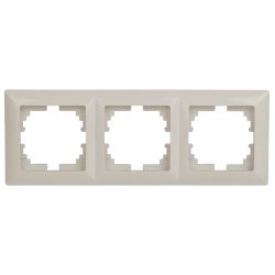 Рамка для розеток и выключателей Intro Solo 4-503-02 на 3 поста, СУ, слоновая кость