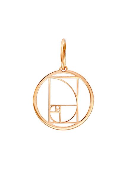 Фото подвески золотое сечение в круге из золота, вид сзади