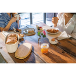 Хлебница с бамбуковой крышкой tierra, 31,5х16,4х12,9 см, молочная