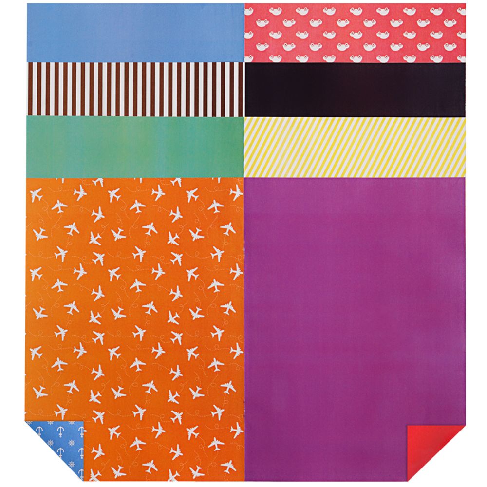 Цветная бумага А4, 8л. 8цв. двухсторонняя, с узорами, Мульти-Пульти Енот в волшебном мире, на скреп.