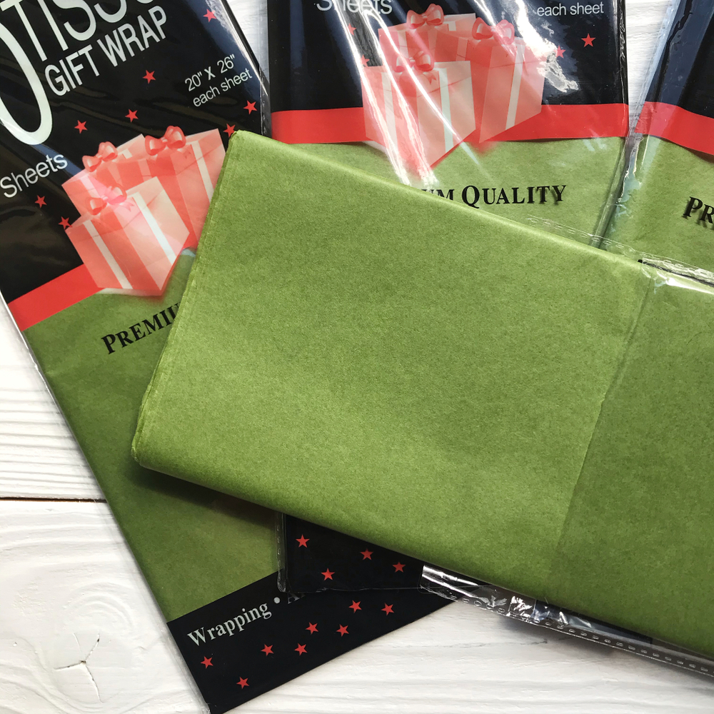 Бумага тишью оливковая