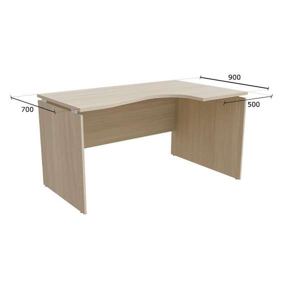 Континент-Про Стол криволинейный СК140R , Ясень Шимо светлый 1400х900х750