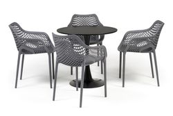 "Беллини" обеденная группа на 4 персоны, цвет темно-серый