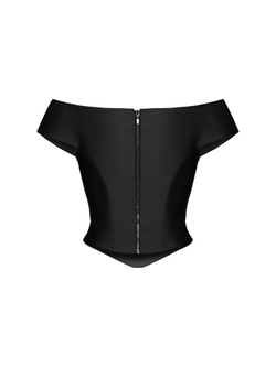 Блуза корсетного типа из шелка с открытыми плечами