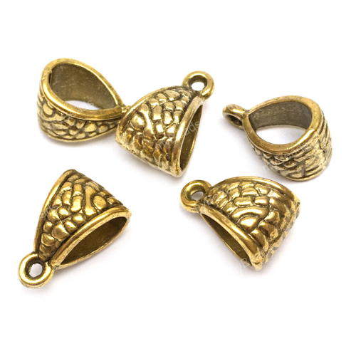 Бейл "Чешуя" 15х8 мм, под золото