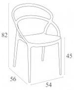 Кресло пластиковое Siesta Contract Pia, темно-серый