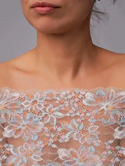 03-285 ОПТ Кружево эластичное 20 см, бежевый/голубой/розовый