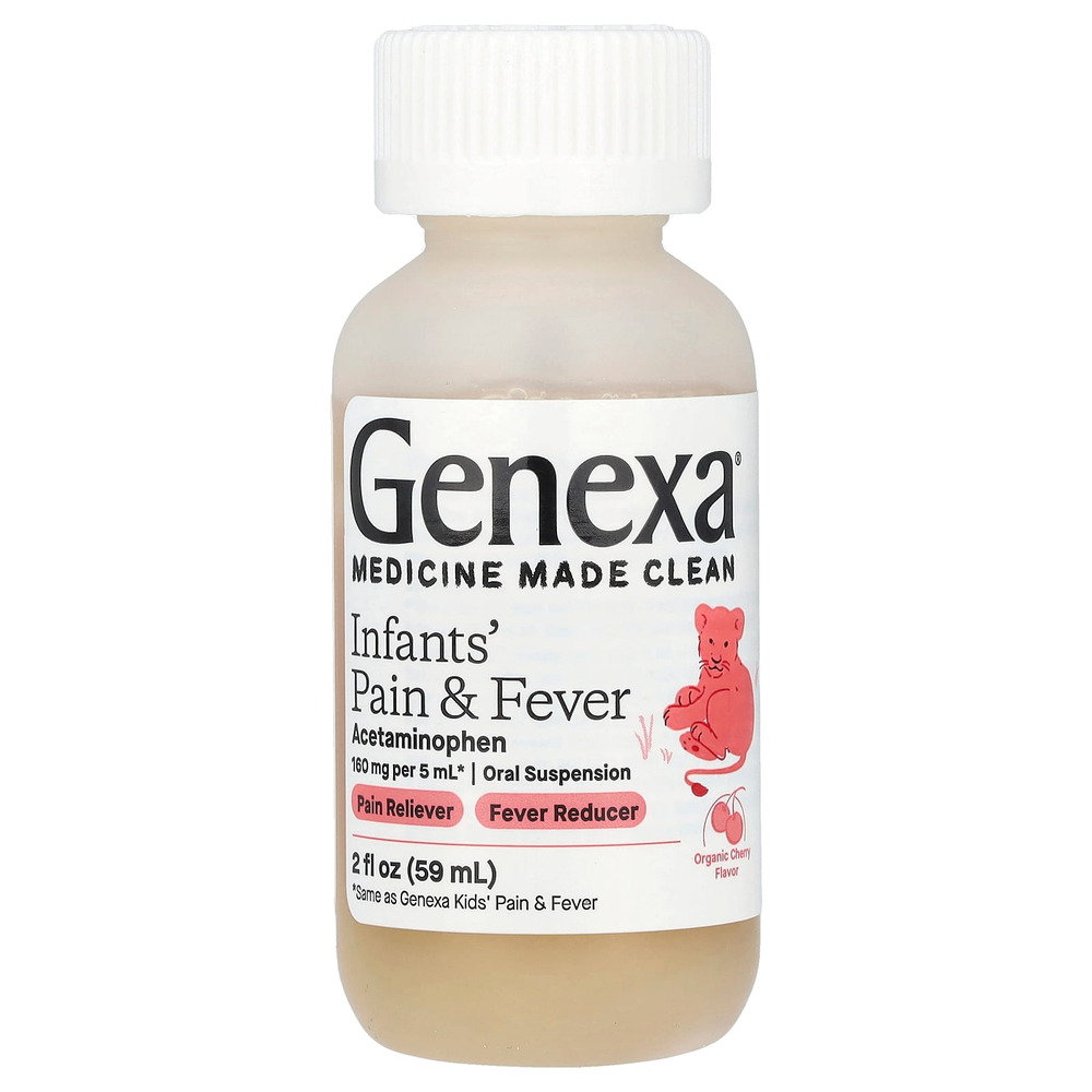 Genexa, Infants 'Pain & Fever, органическая вишня, 160 мг, 59 мл (2 жидк. Унции)