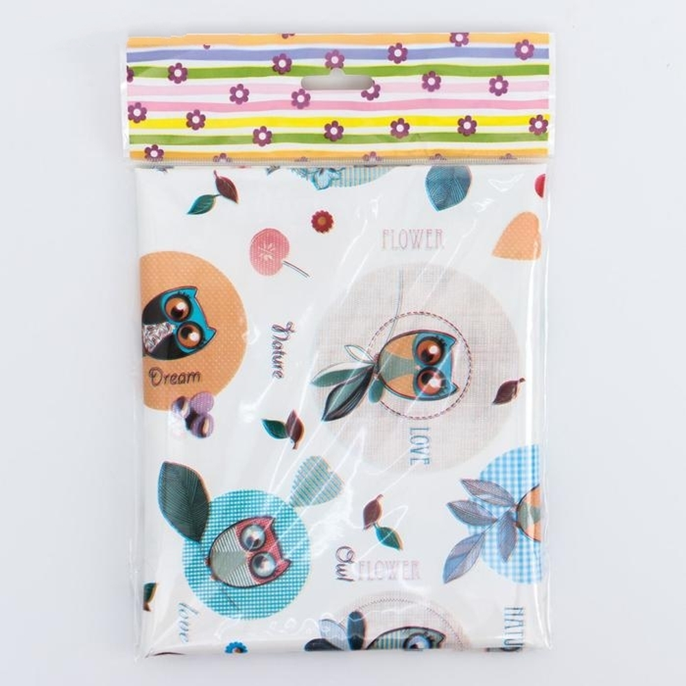 5164367 Клеенка 50*70 см., арт. 0051, с рисунком "Совы", без окантовки, цвет МИКС