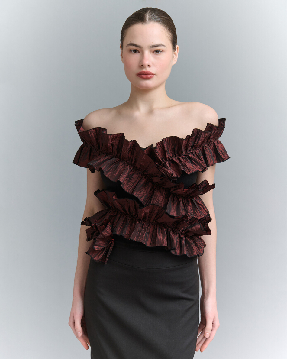 Топ с оборками Замерзшие Цветы