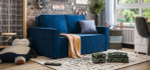 Диван Норд двухместный Велюр Монолит синий