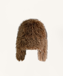 Oysho Шапка-авиатор из искусственного меха, коричневый