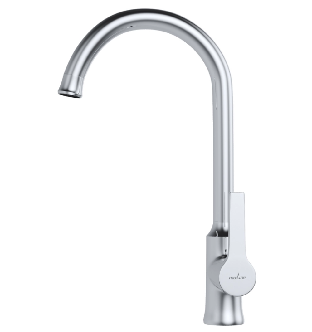 Смеситель для кухни 35k MIXLINE ML22-032 "Round" высокий излив боковая ручка