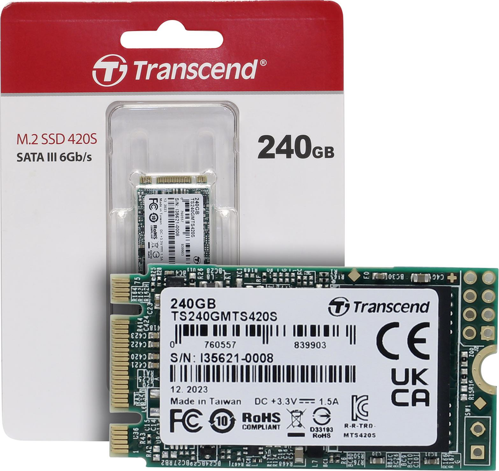 Накопитель SSD 240 Gb M.2 2242 B&M 6Gb/s Transcend MTS420S 3D TLC