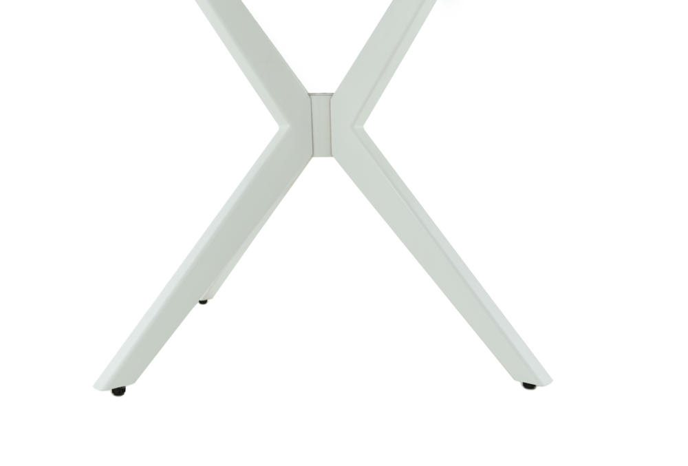 Стол Аврора Оскар D950 Glass, Белый, Стекло Чёрное