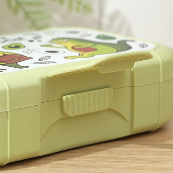 Yemək qabı \ Ланч-бокс 850 мл, с декором, цвет салатовый