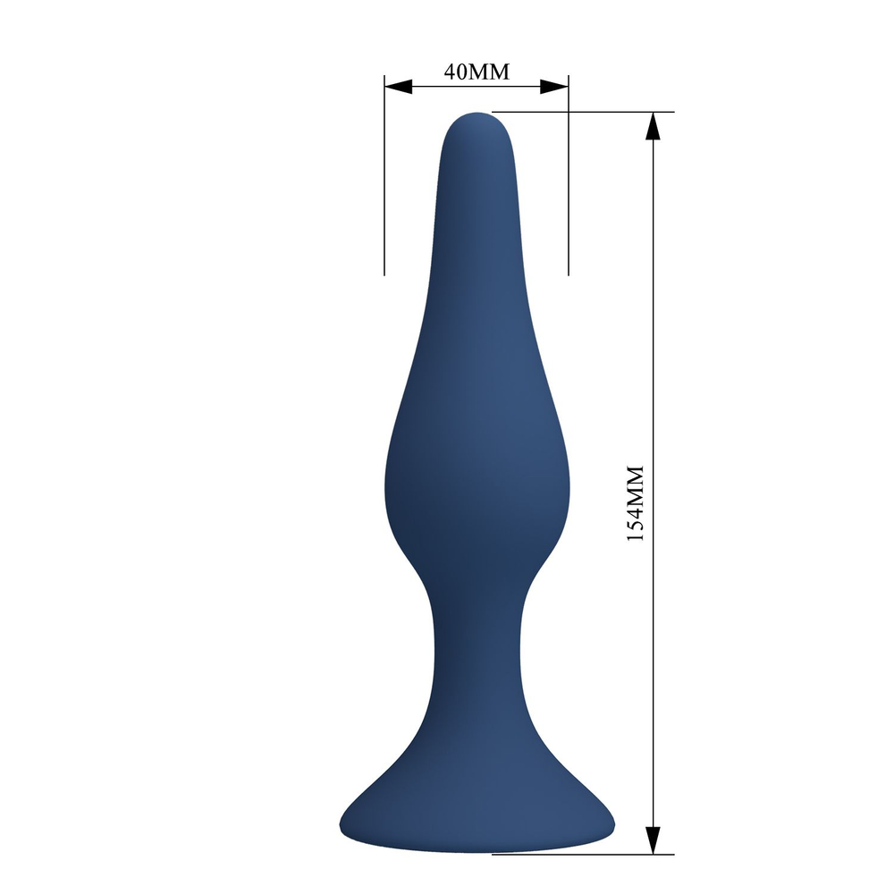 Синяя анальная пробка Slim Anal Plug XL - 15,4 см. (Цвет: синий)