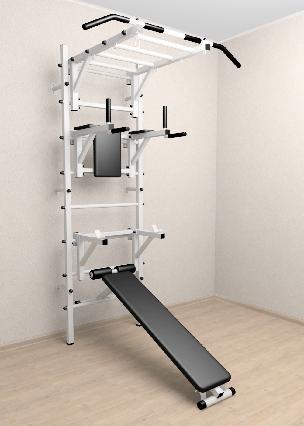 Шведская стенка Sv Sport усиленная 626 (Турник рукоход/Брусья/Стойка/Скамья)