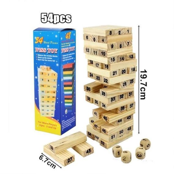 Jenga Stacko Stacking Games Tower 54pcs