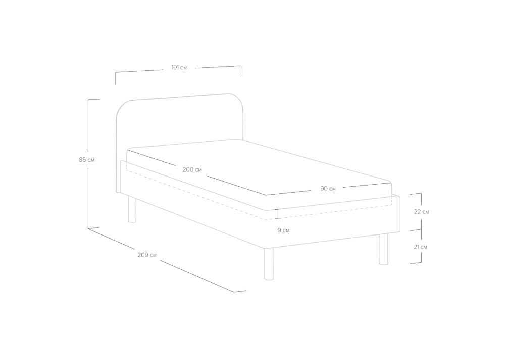 Кровать Hanna (90x200)