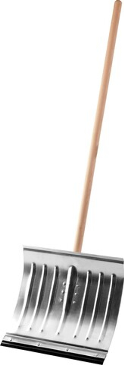 СИБИН ЛА-430, 430 мм, алюминиевая, со стальной планкой, с деревянным черенком, снеговая лопата (421857)