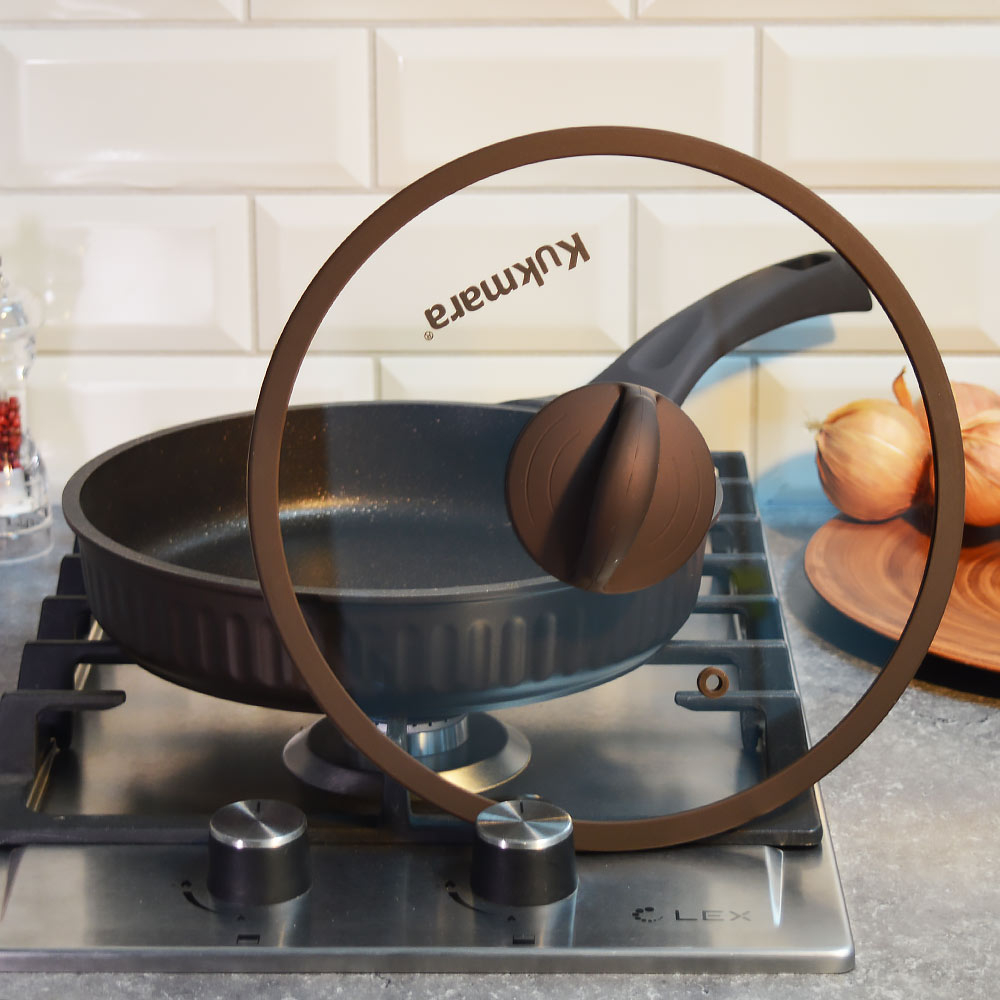 Сковорода 24см Mokko Stellaа, а/пр литая со стеклянной крышкой