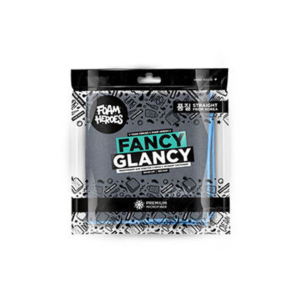 FHA040 Foam Heroes Fancy Glancy микрофибра для очистки стекол с особым плетением 40х40см, 560г/м2