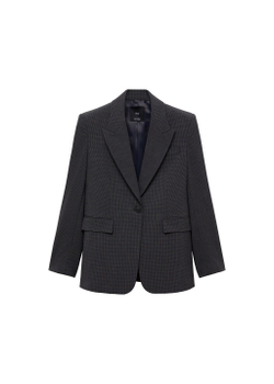 Прямой блейзер в мелкую гусиную лапку