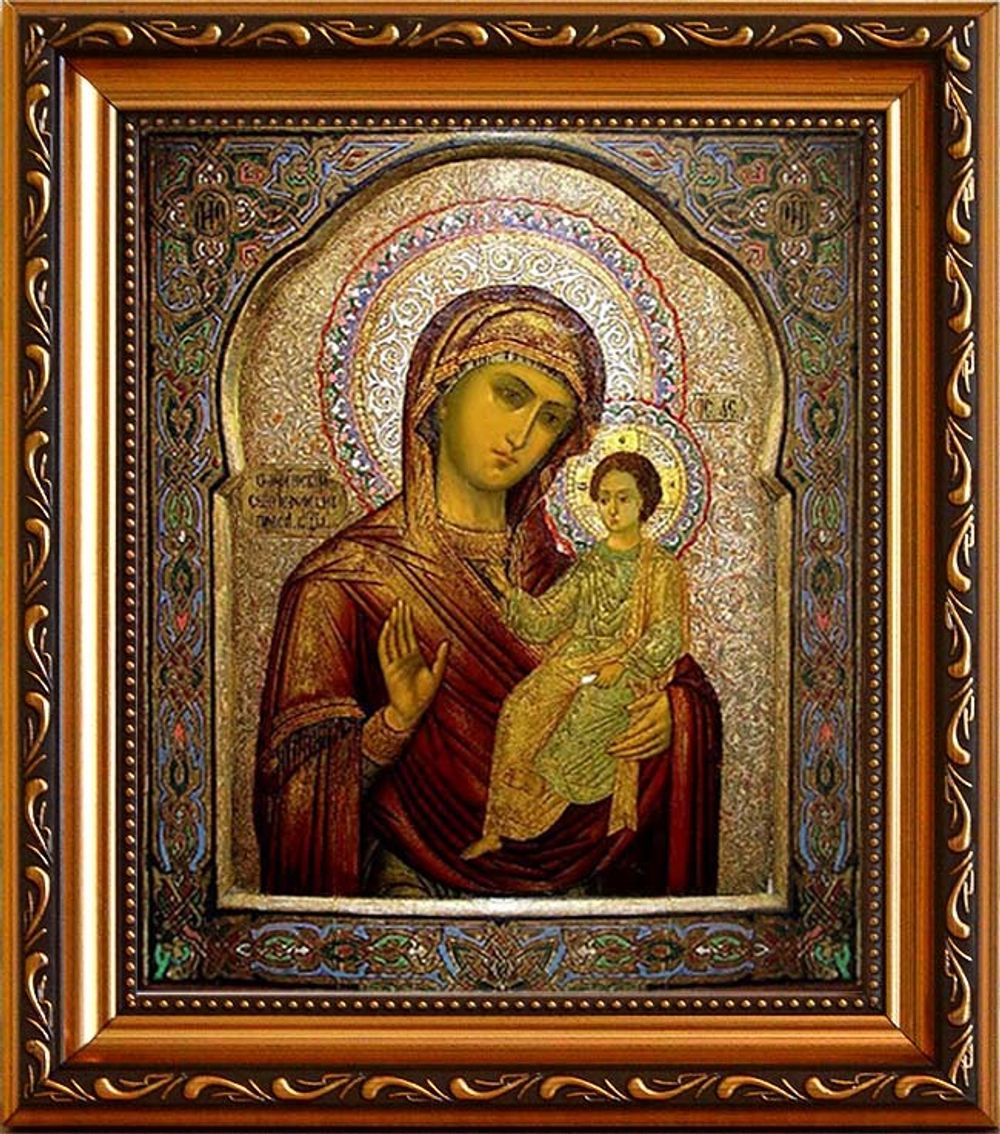 Седмиезерная икона Божьей Матери (Одигитрия) на холсте.