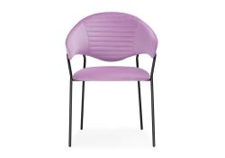 Стул на металлокаркасе Рансол лиловый / черный глянец