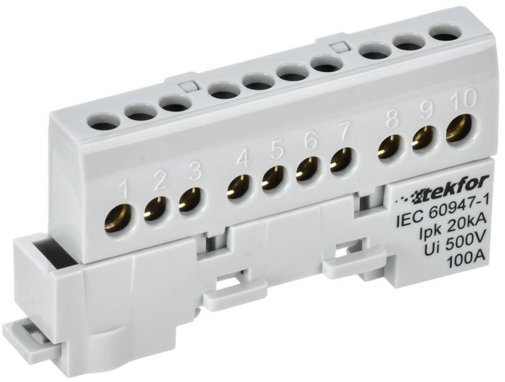 Шина L "фаза" изол. на универс. держ. 6х9-10-Ср TEKFOR IEK TF-NN10-10-KL-K03