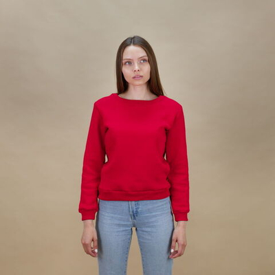 СВИТШОТ ЖЕНСКИЙ, ФУТЕР 300, 80%Х/Б, 20%ПЭ, Красный ПРЕМИУМ, M-301_44 (S)