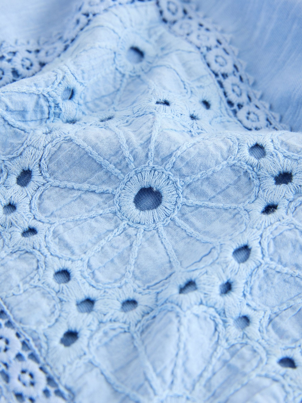 Блуза с вышивкой для девочки Next E64-973, Голубой