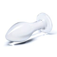 Прозрачная округлая анальная пробка Classic Glass Butt Plug - 11 см.