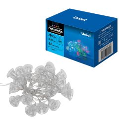 ULD-S0280-020-DTA RGB IP20 BELLS Гирлянда светодиодная Колокольчики с контроллером. 20 светодиодов. 2.8 м. RGB. IP20. провод прозрачный.