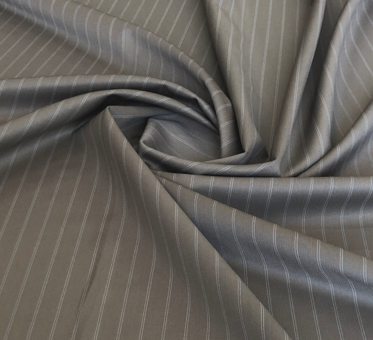 Костюмная вискоза принт полоска, беж