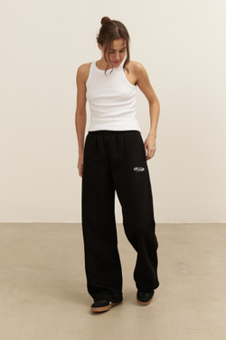 Брюки-трансформеры, с начесом, черные