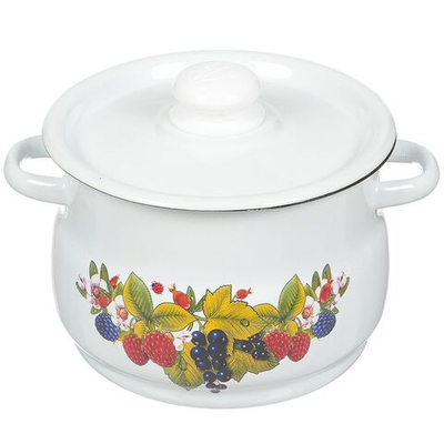 Кастрюля сталь, эмал, 4 л, с крыш, Сиб товары, С1912.3, индукц