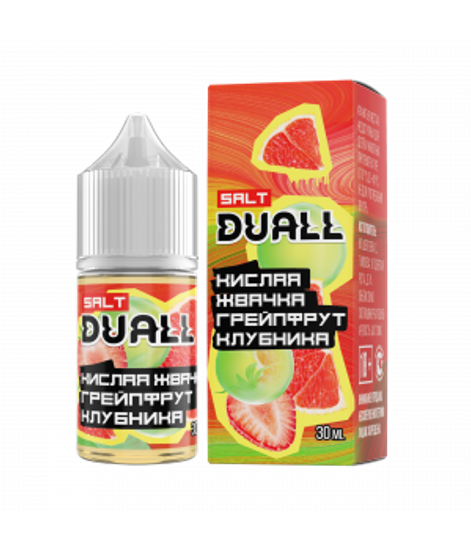 Жидкость Duall, 30 мл, HARD Кислая жвачка, грейпфрут, клубника