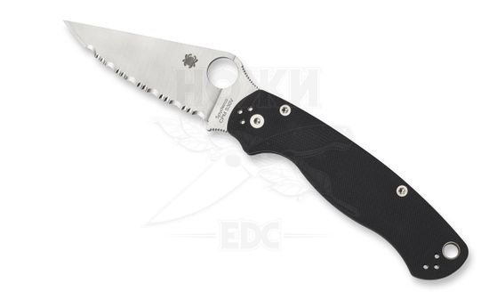 Складной нож Spyderco Paramilitary 2 81GS2 сиррейтор, c клинком из стали CPM-S45VN, рукоять G10