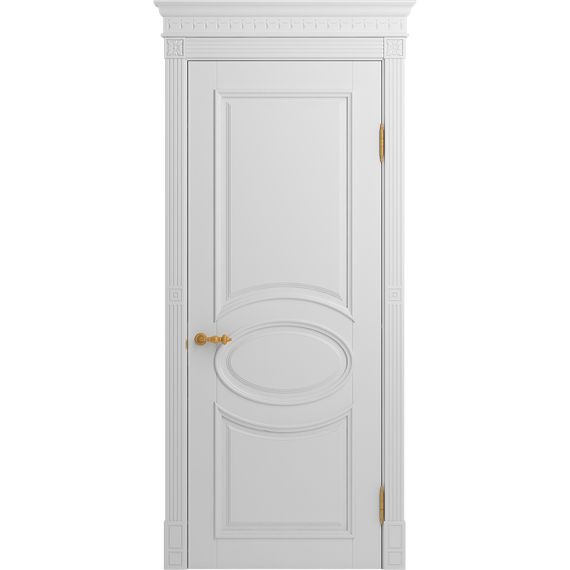 Межкомнатная дверь массив бука Viporte Лацио белая эмаль глухая