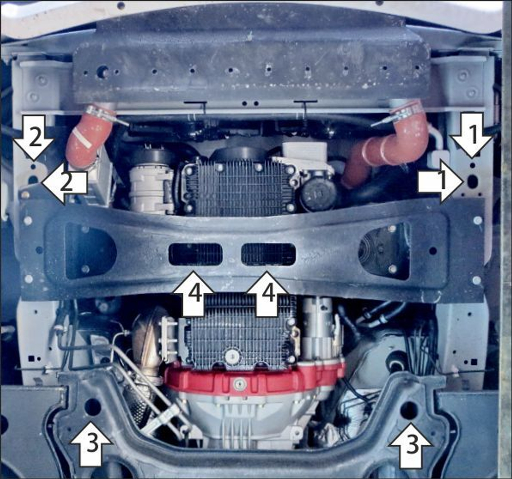 Защита радиатора, картера двигателя. 2 мм, Сталь. для Foton Toano 2015-н.в., Motodor.77501