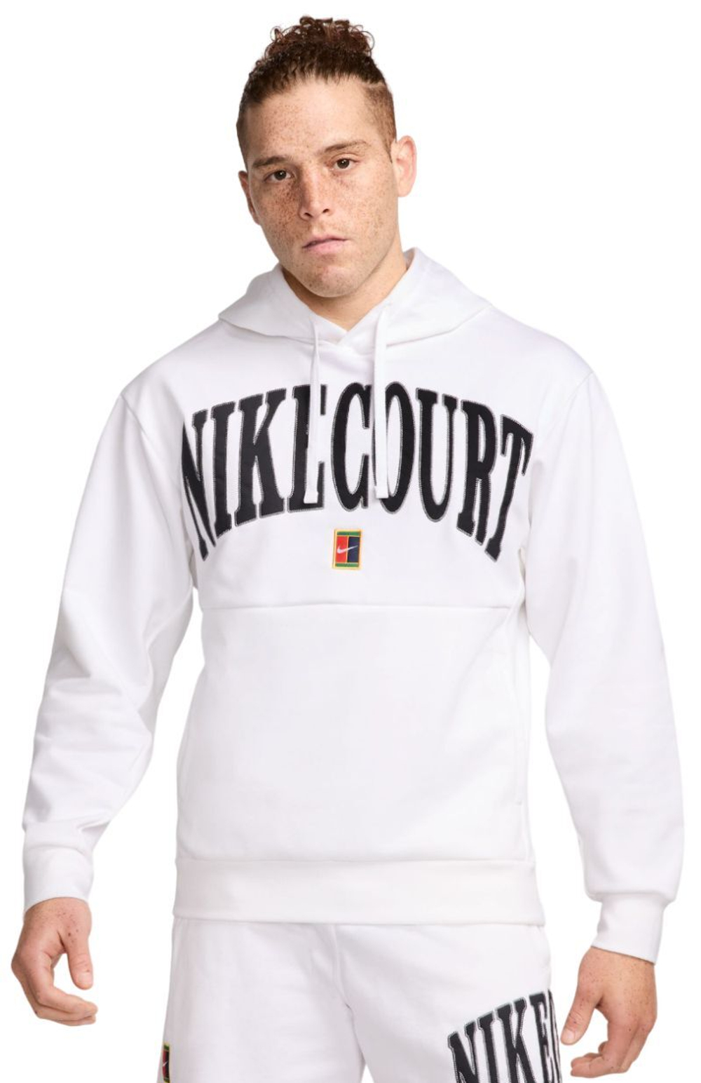 Мужская теннисная кофта Nike Heritage Court Fleece Hoodie - белый