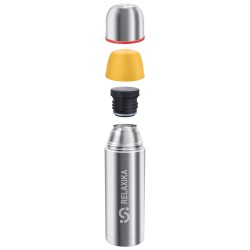 Термос Relaxika 102 (1 литр), 2 чашки, стальной